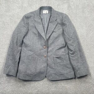 Hunter Sportswear Blazer Women Size 10 Gray Vintage Wool Blend USA Made